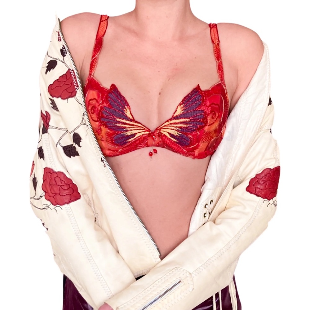 Vintage French Butterfly Balconette Bra Euro